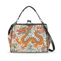 Asian Dragon Bold And Eclectic Modern Vintage Kisslock Shoulder Handbag