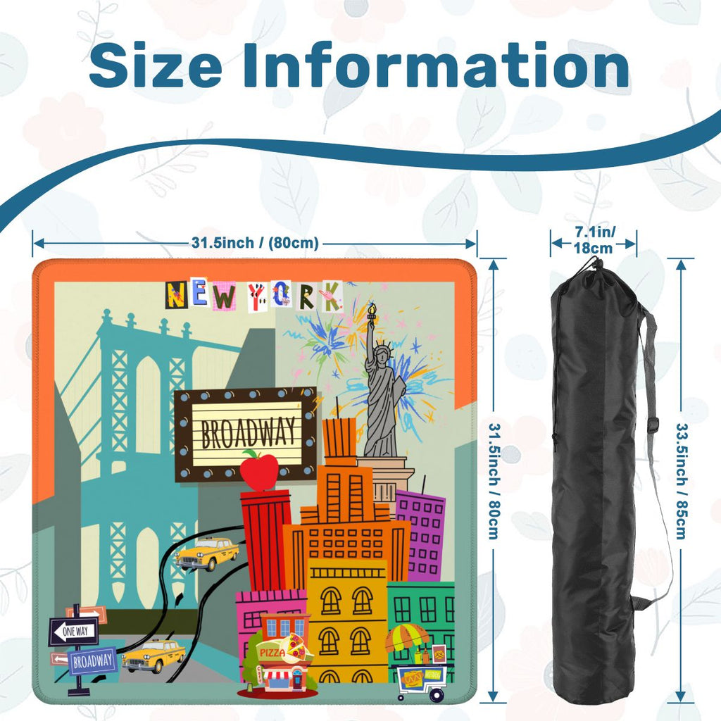 NYC On Broadway New York Cityscape Mahjong Mat