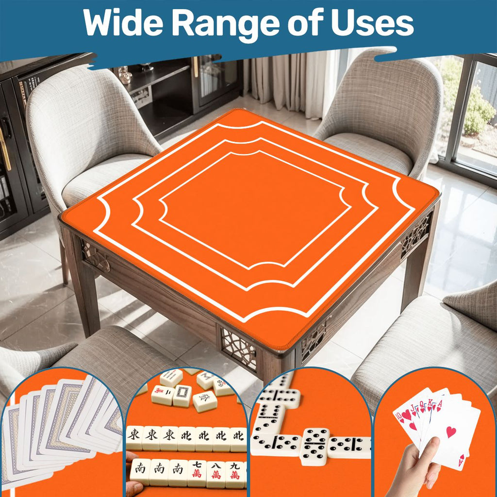 Plain And Simple Minimalist Orange Mahjong Mat