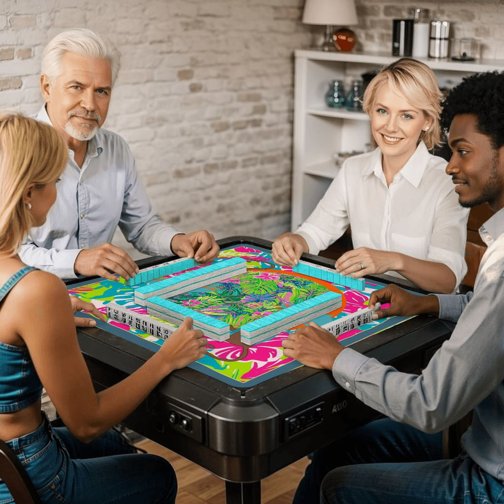 Lime In The Coconut Tropical Oasis Monkey Mahjong Mat