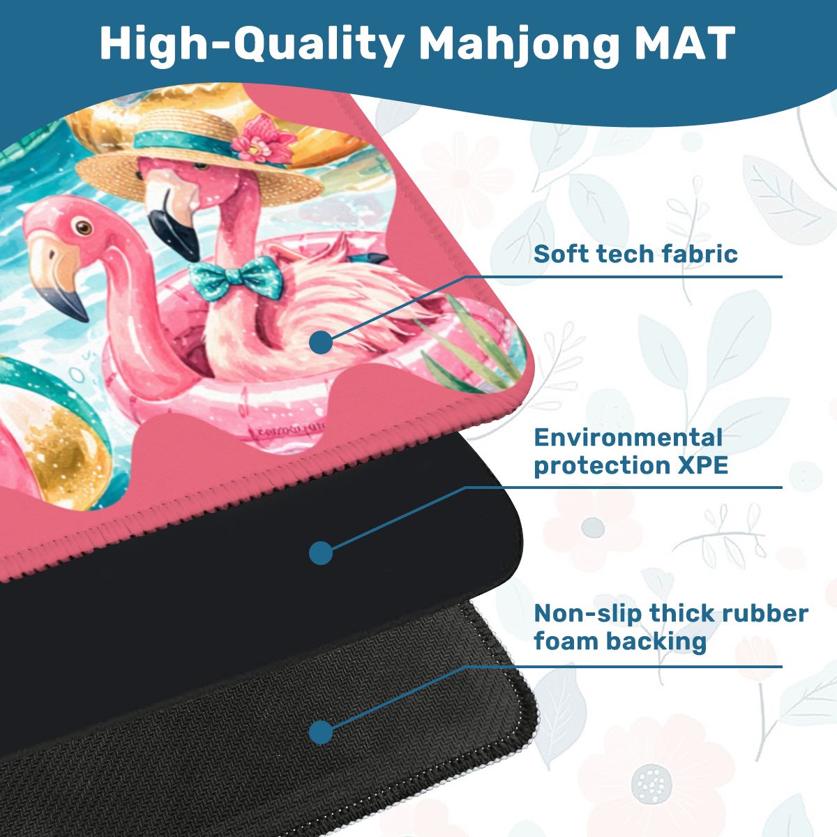 Flamingo Palm Party Mahjong Mat