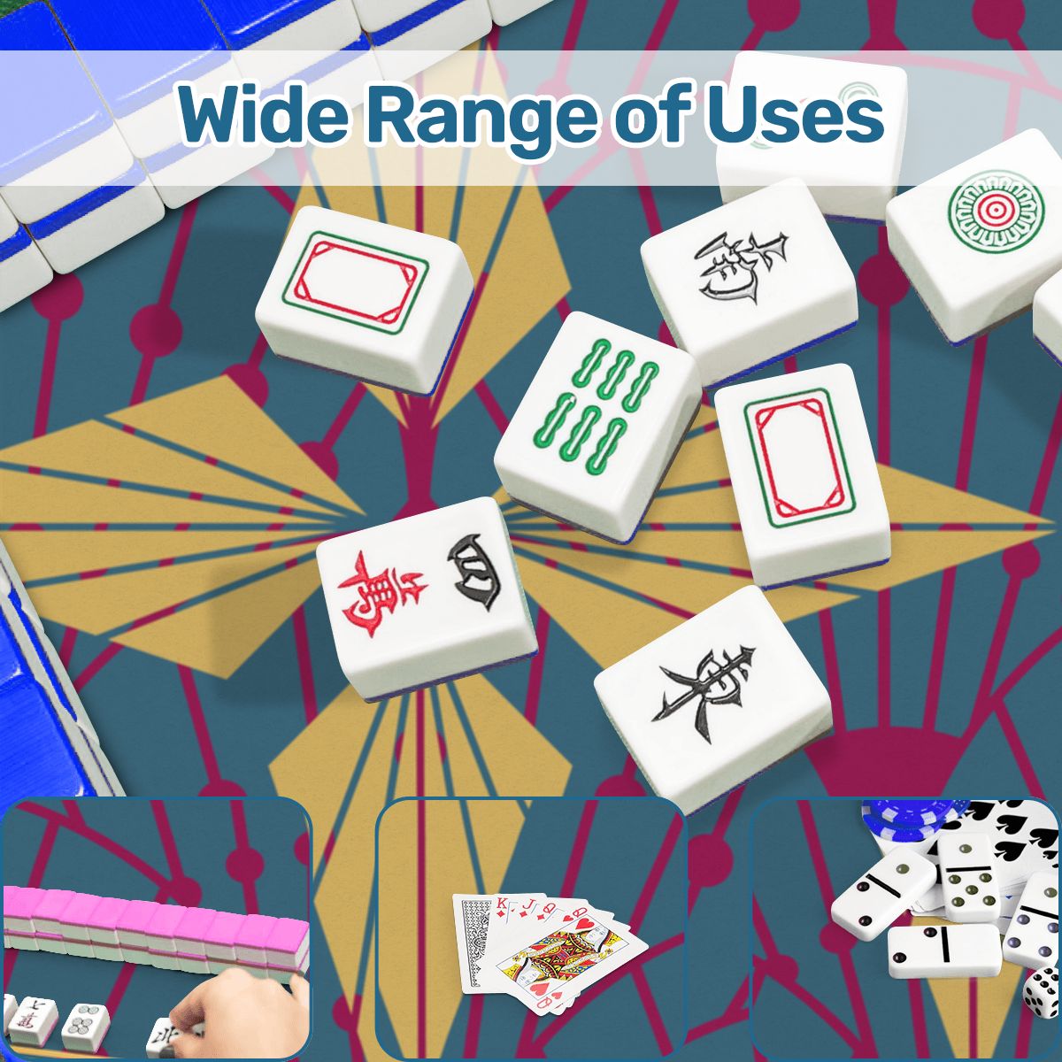 Art Deco Mahjong Mat, Speakeasy Golden Glitz & Berry Blitz