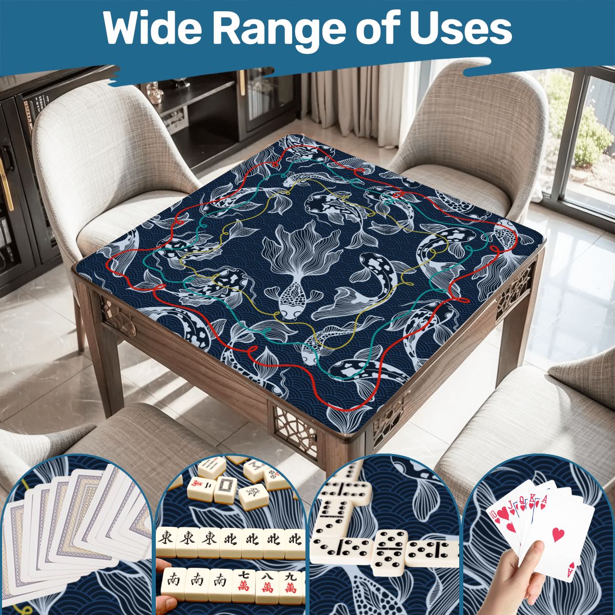 Koi Fish Calling Nautical Mahjong Mat