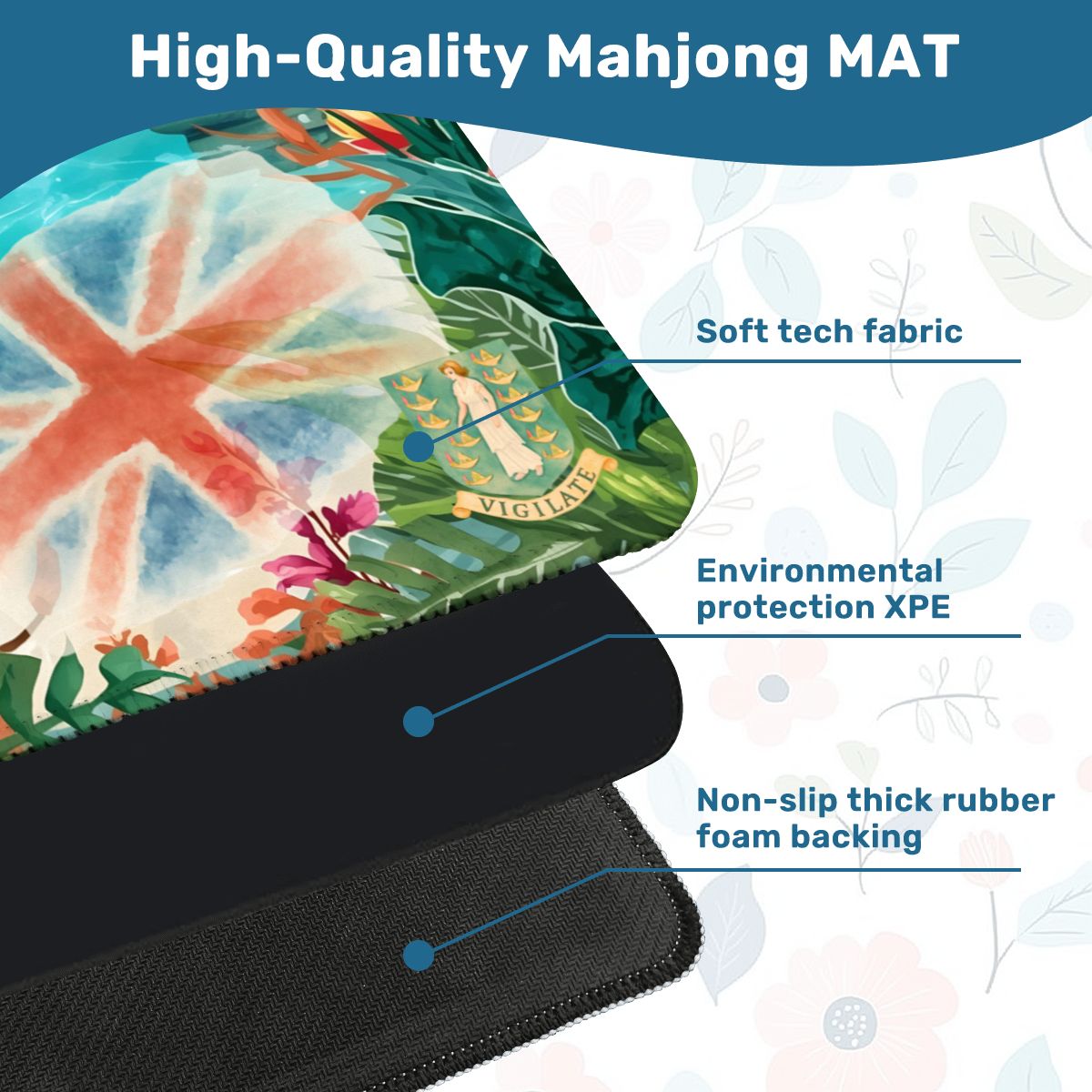 British Virgin Islands BVI Tropical Mini Mahjong Mat
