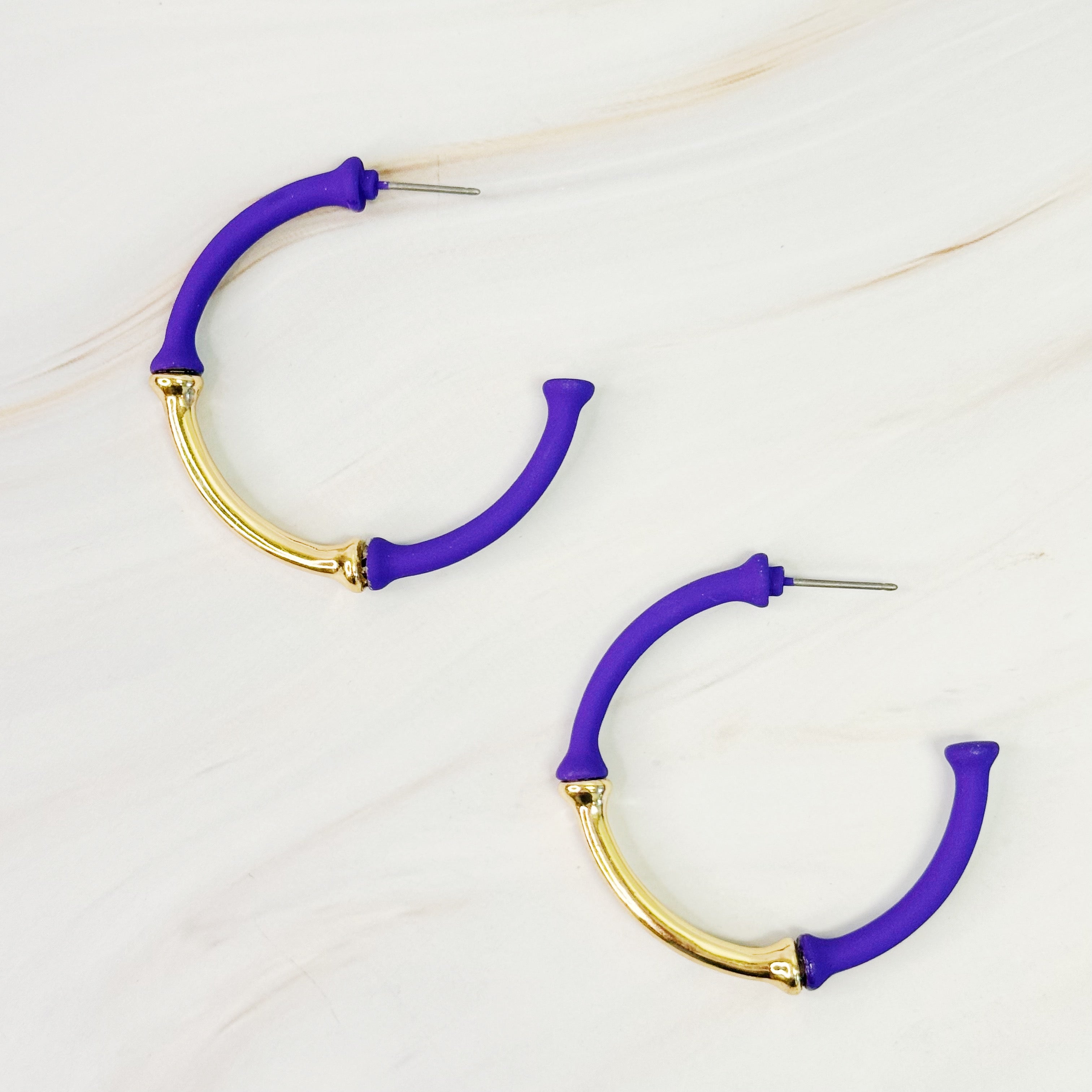 Colorful Bamboo Hoop Earrings for Vibrant Style