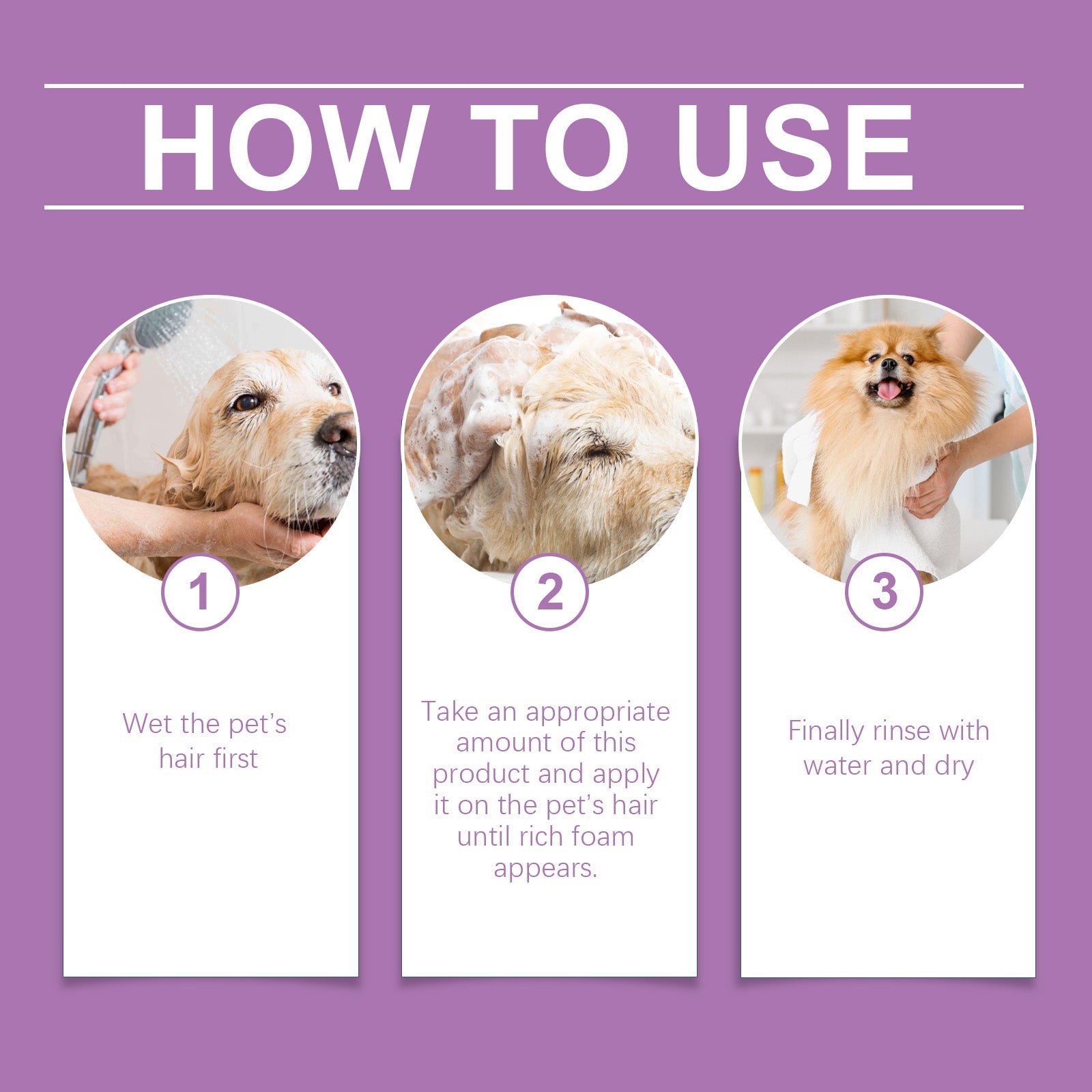 Pet Lavender Shampoo Gently Cleans Pet Cat And Dog Hair Fluffy Smooth And Fragrant
