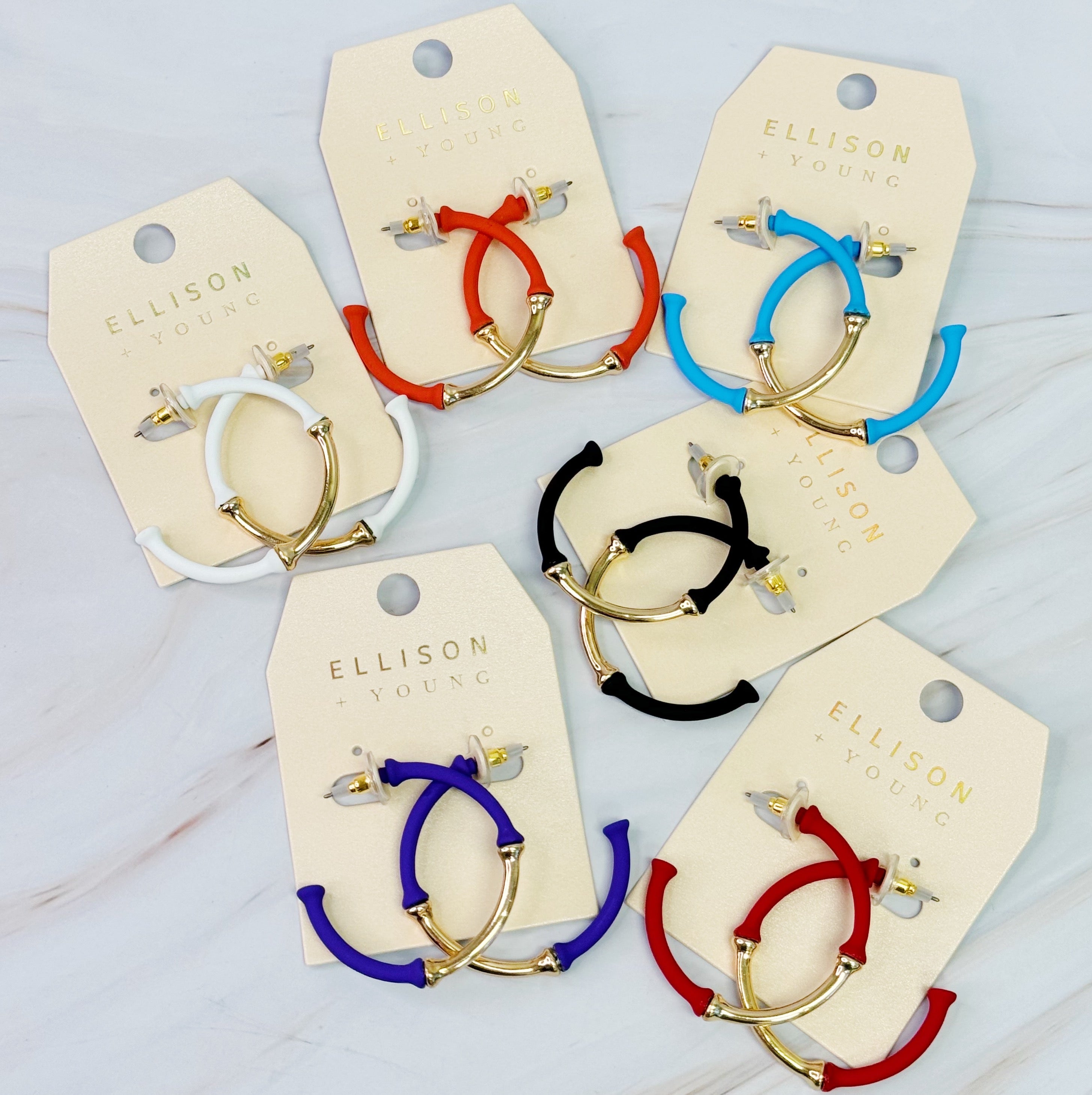 Colorful Bamboo Hoop Earrings for Vibrant Style