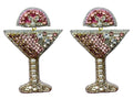Martini Earrings - Pink