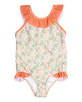 Peachy Florals One Piece-FINAL SALE