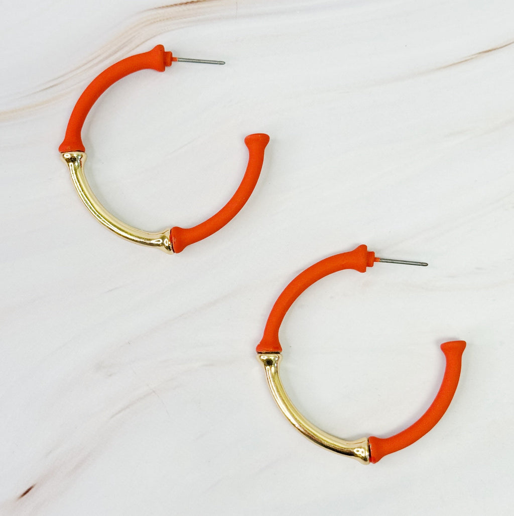 Colorful Bamboo Hoop Earrings for Vibrant Style