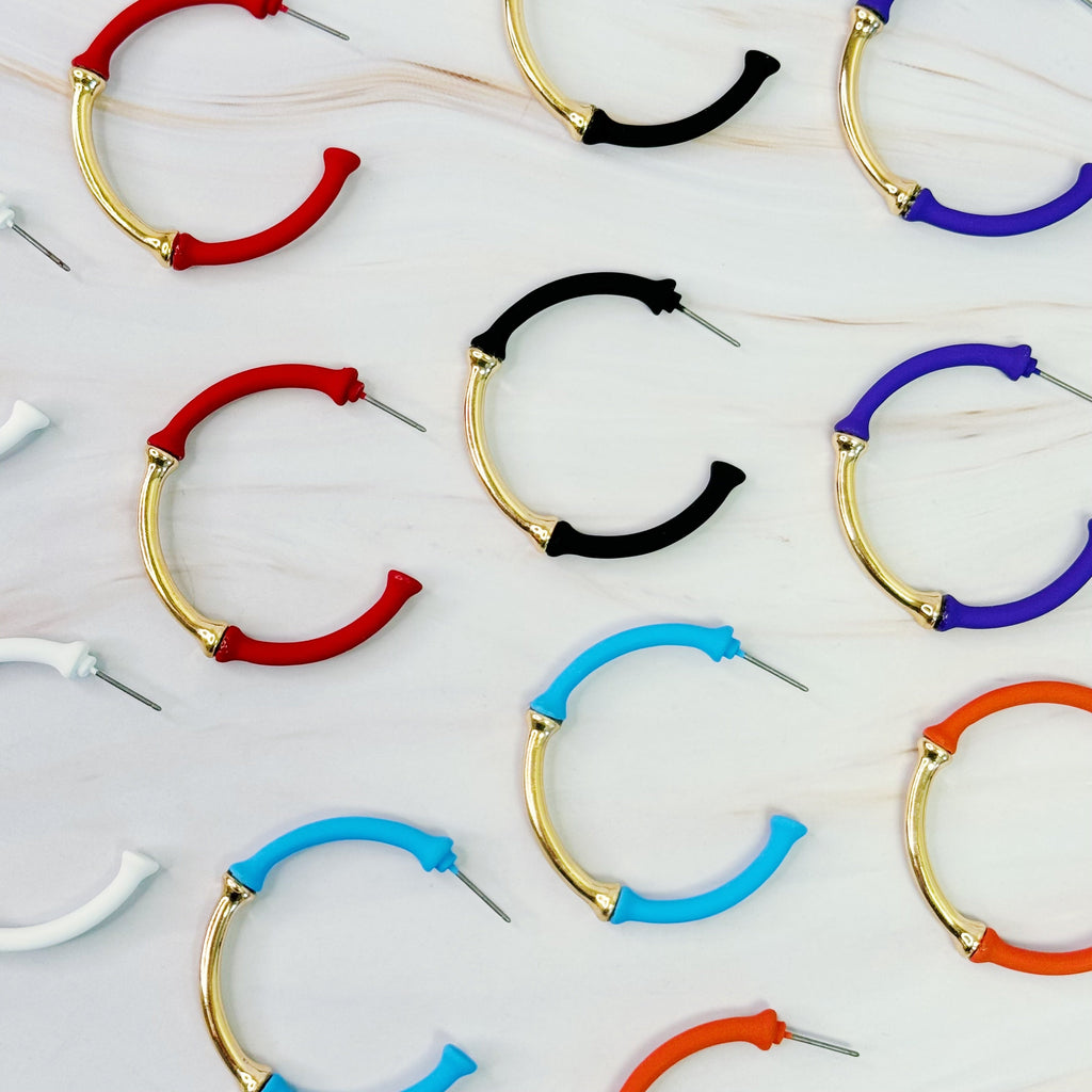 Colorful Bamboo Hoop Earrings for Vibrant Style