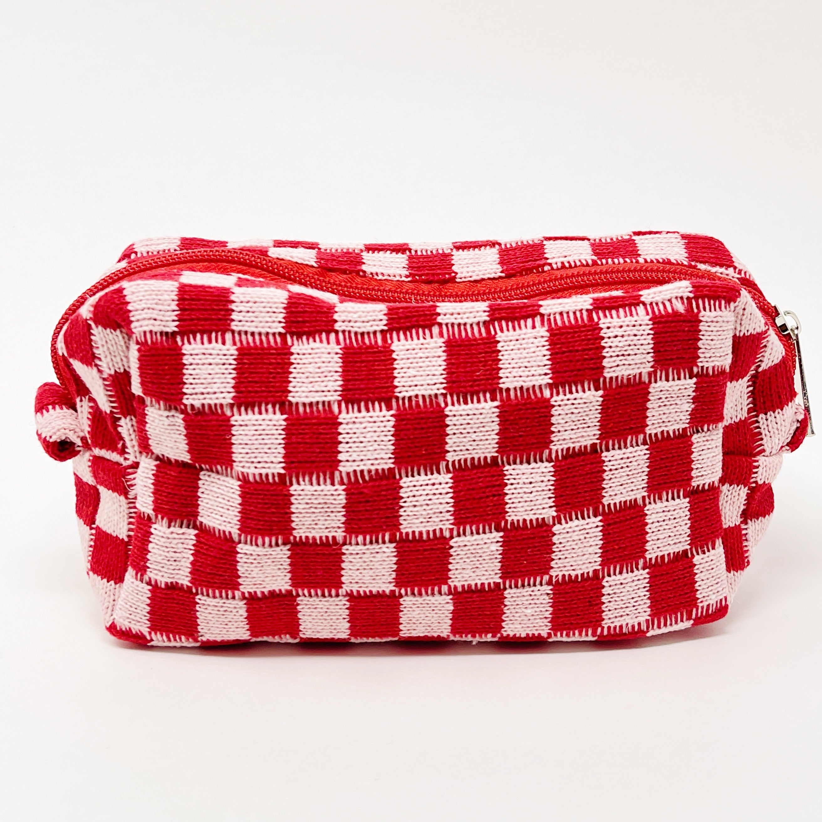 Checkered Cosmetic Bag - Stylish & Durable Makeup Organizer