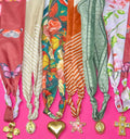 Fall Scarf Charm Necklaces - Butterflies, Neutrals, Oranges, Greens