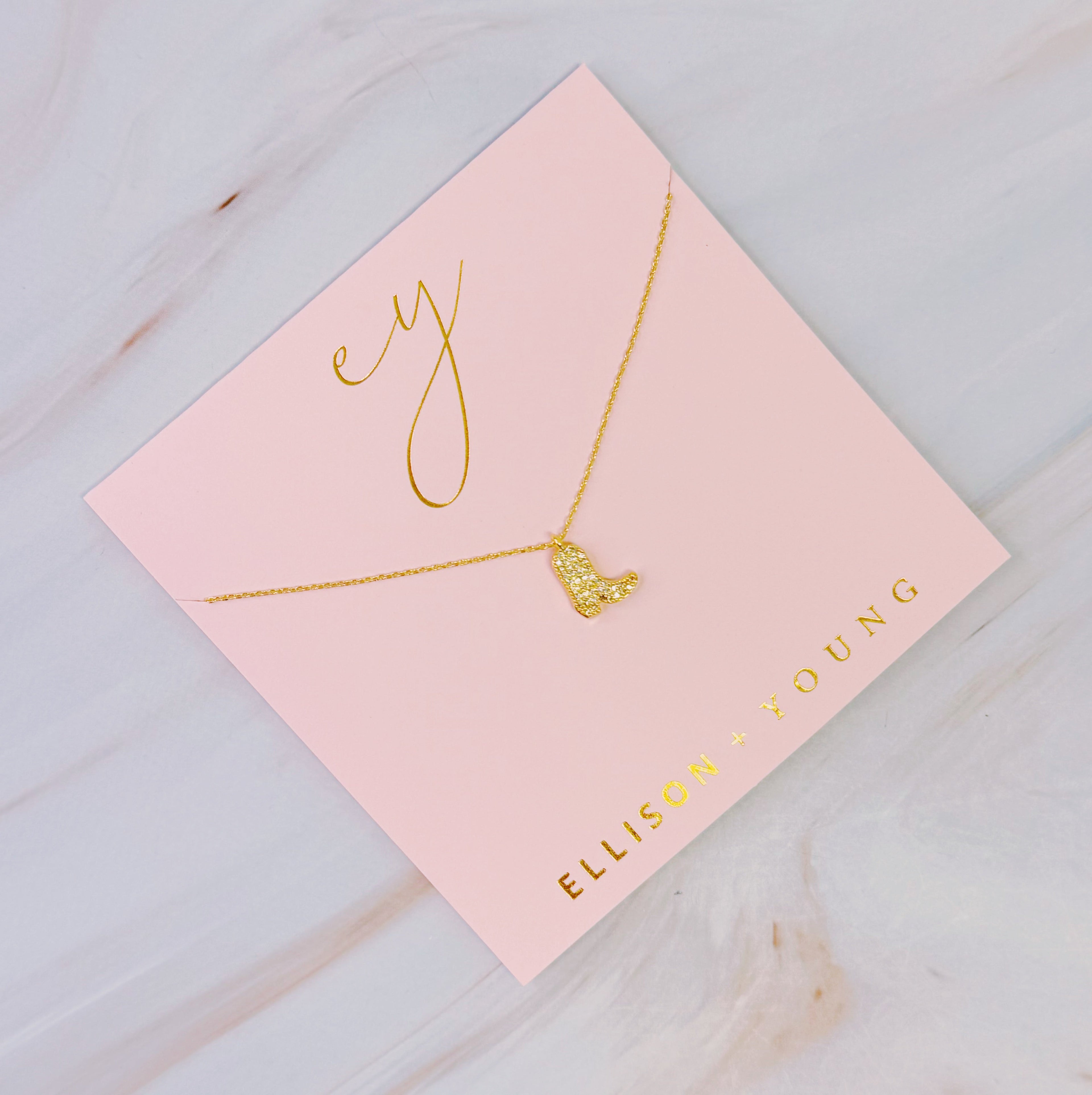 Gold Cowgirl Boot Necklace - Dainty & Detailed