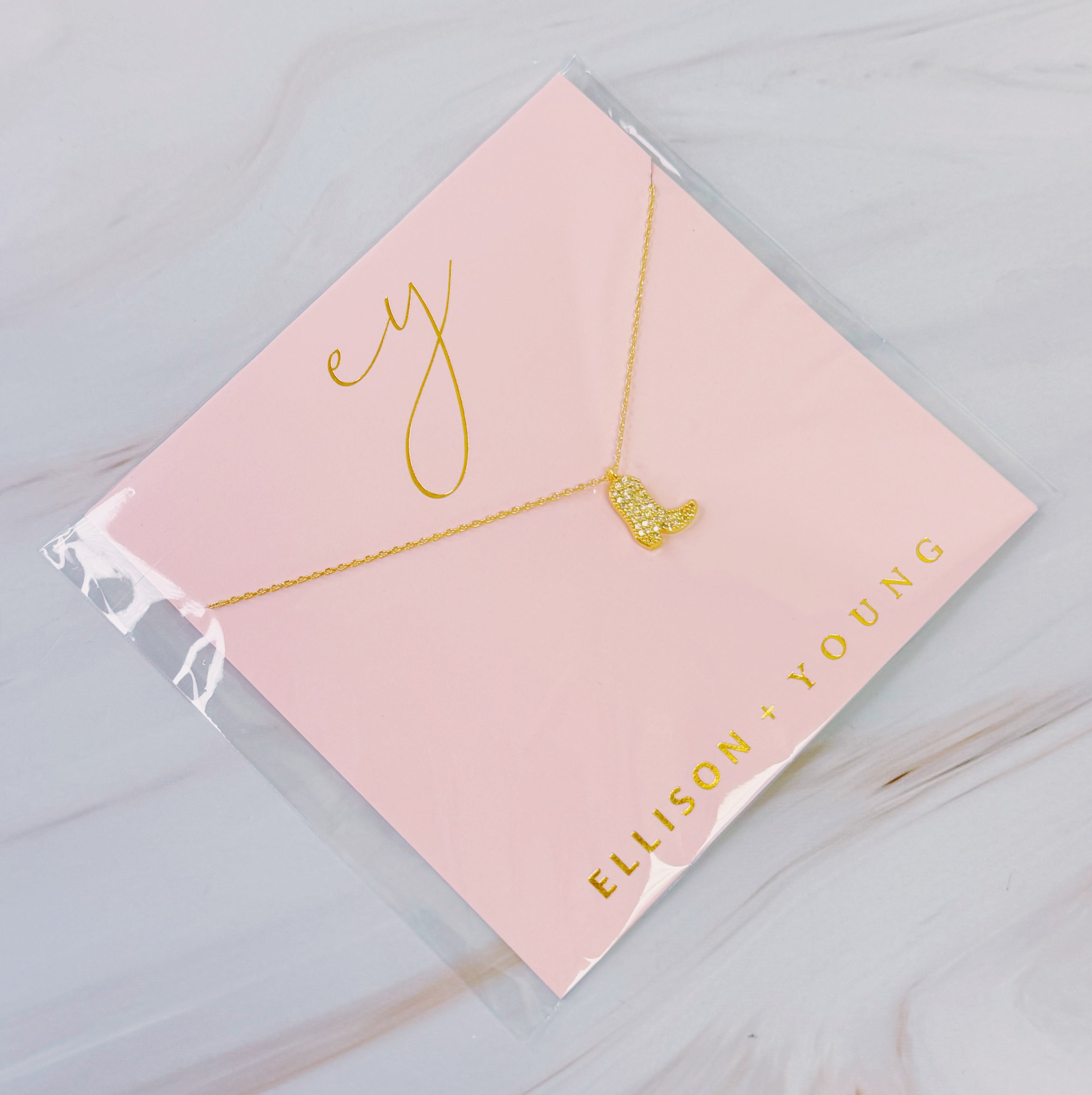 Gold Cowgirl Boot Necklace - Dainty & Detailed