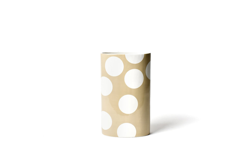 Neutral Dot Happy Everything! Big Oval Vase