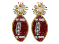 Football Burst -  Red and White w/ Rhinestone Burst