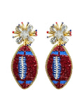 Football Burst -  Red and Light Blue
