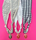 Game Day Scarf Charm Necklace - Black and White