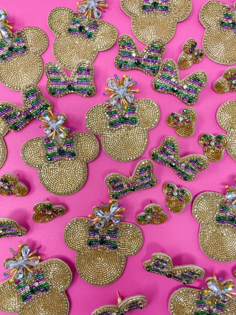 Bow Ears Earrings - Mardi Gras