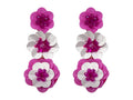 Spring Flower Tier Earrings - Pink and White