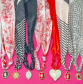Game Day Scarf Charm Necklace - Red, Black and White