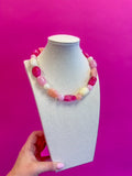 Multi Bead Bauble Necklace - Pink