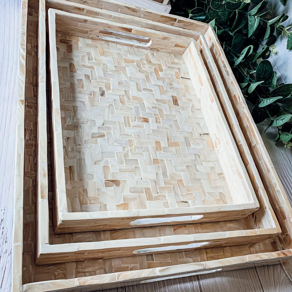 Cream Herringbone
