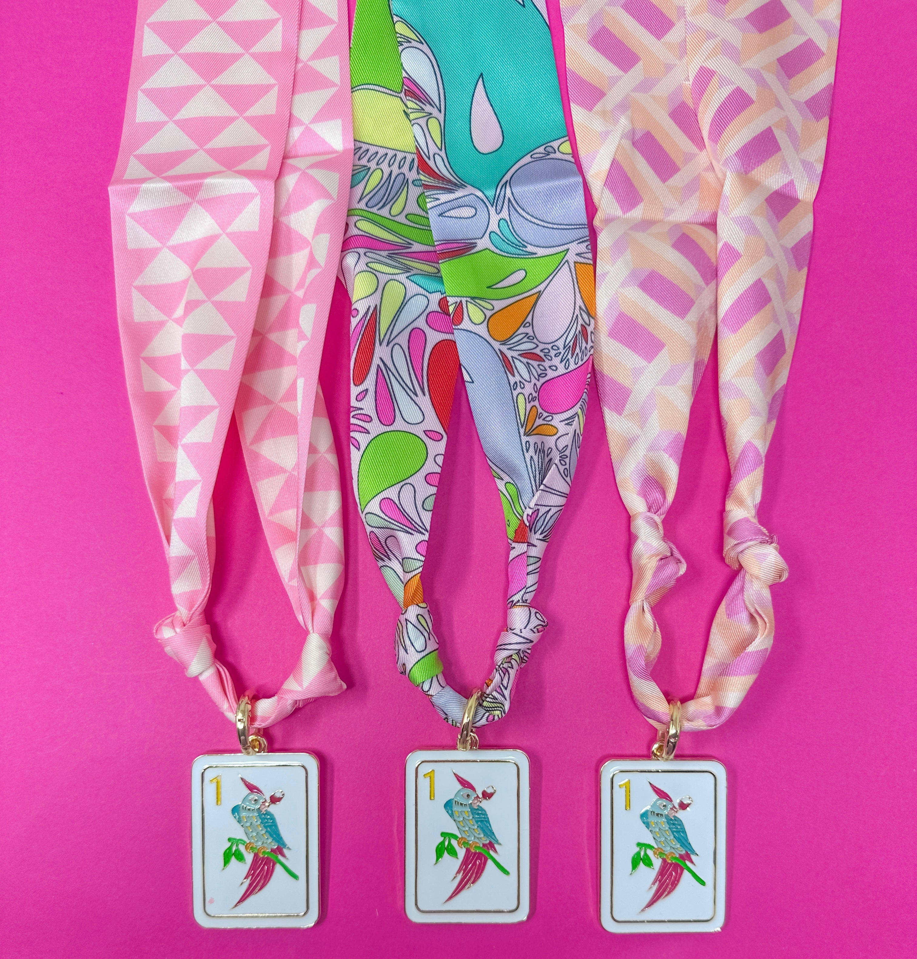 Mahjong Scarf Necklaces - Bird Bam