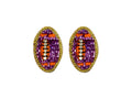 Football Stud Earrings - Purple and Orange
