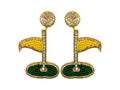 Golf Tee Earrings - Yellow Flag