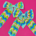 Bow - Sequin Chevron - Mint