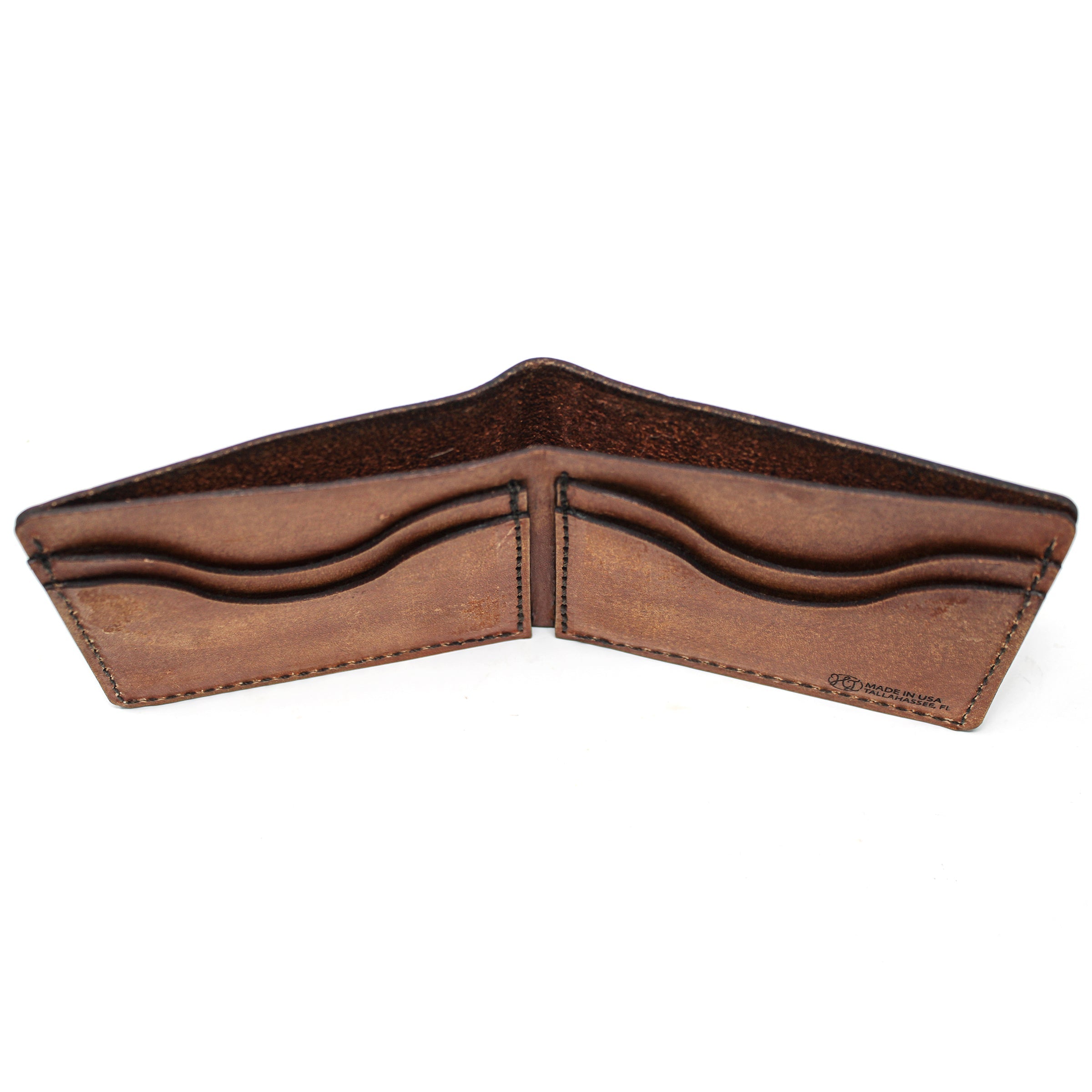 Leather Bill Fold Mens Wallet -  Mallard Retrieved