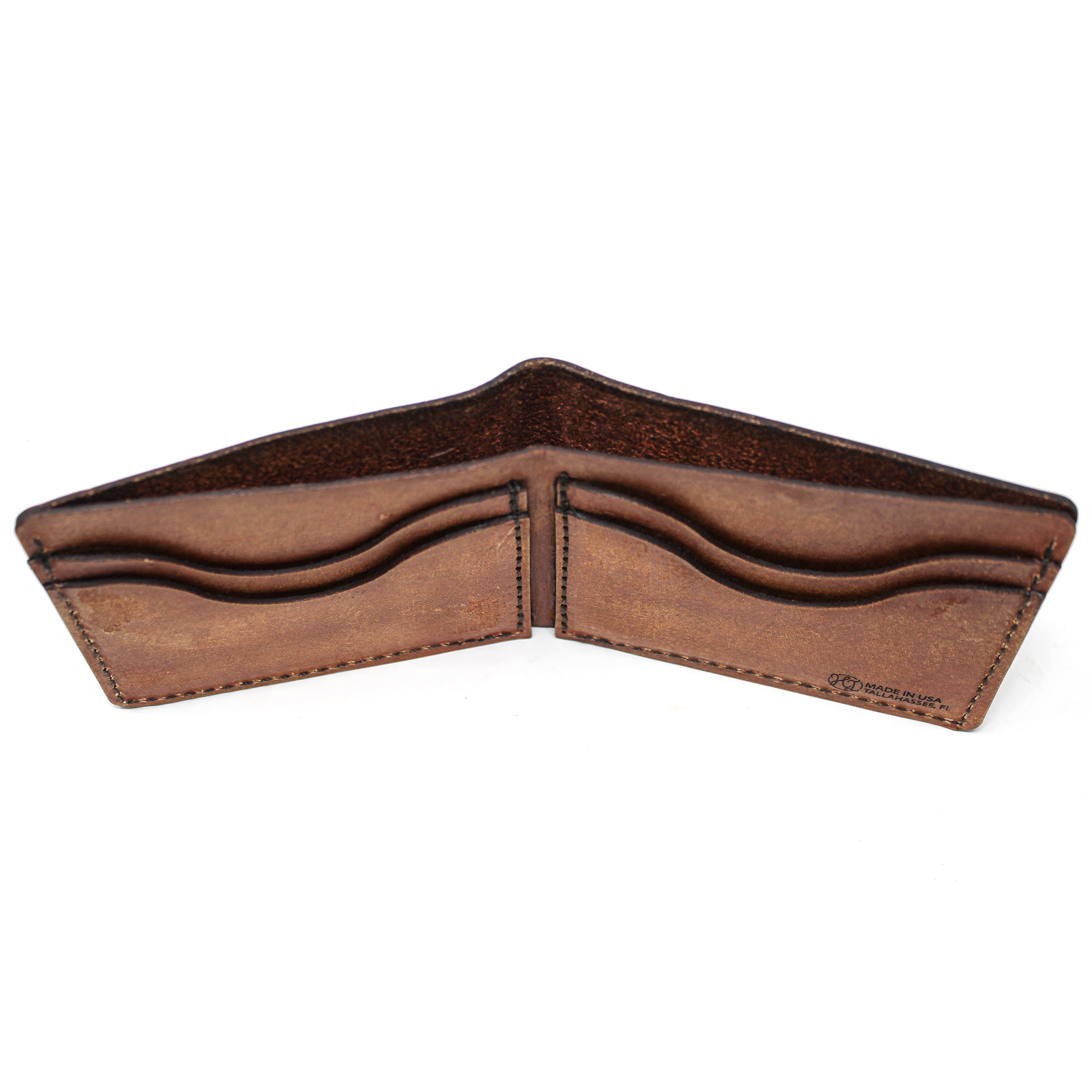 Leather Bill Fold Mens Wallet -  Mallard Retrieved