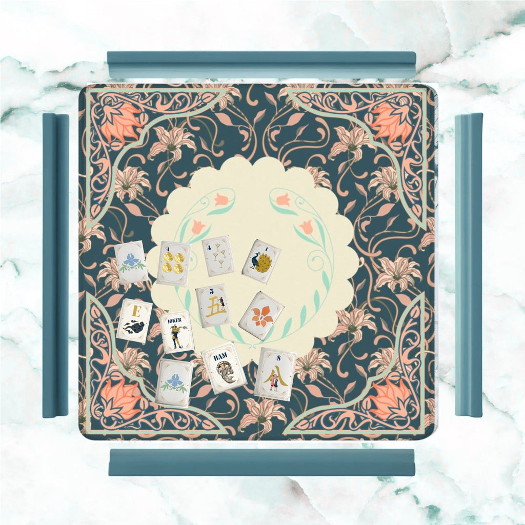 Art Deco Floral Nouveau Design Mahjong Mat