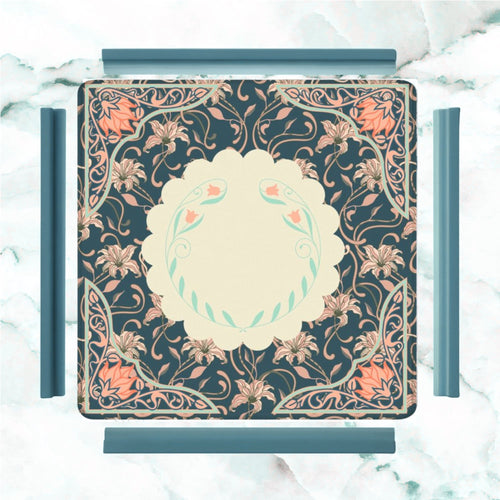 Art Deco Floral Nouveau Design Mahjong Mat