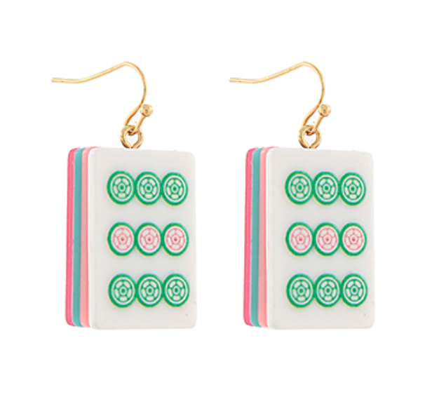 Mahjong Tile Earrings - Dot