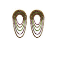 Rhinestone Oval Earrings - Mardi Gras