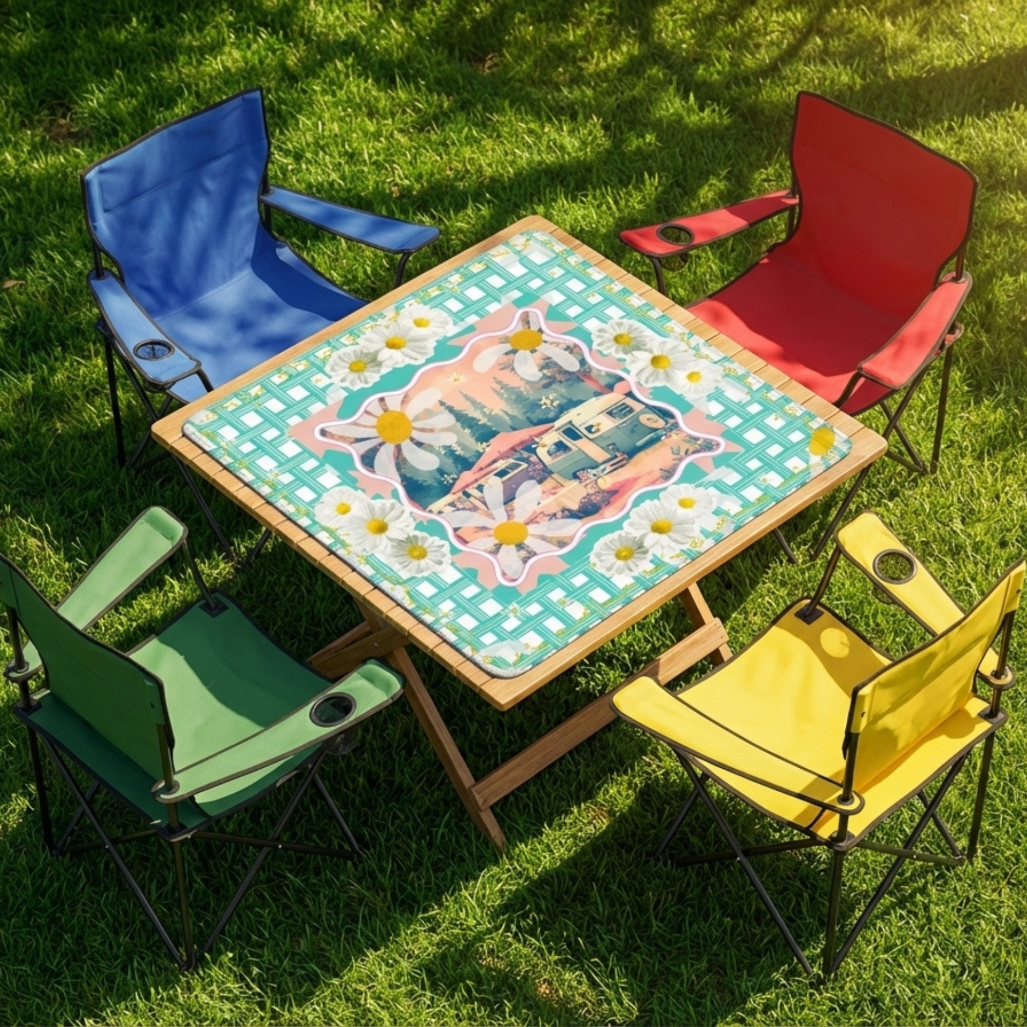 Glamper Boom Yesteryear Daisy Camping, Picnic Mahjong Mat