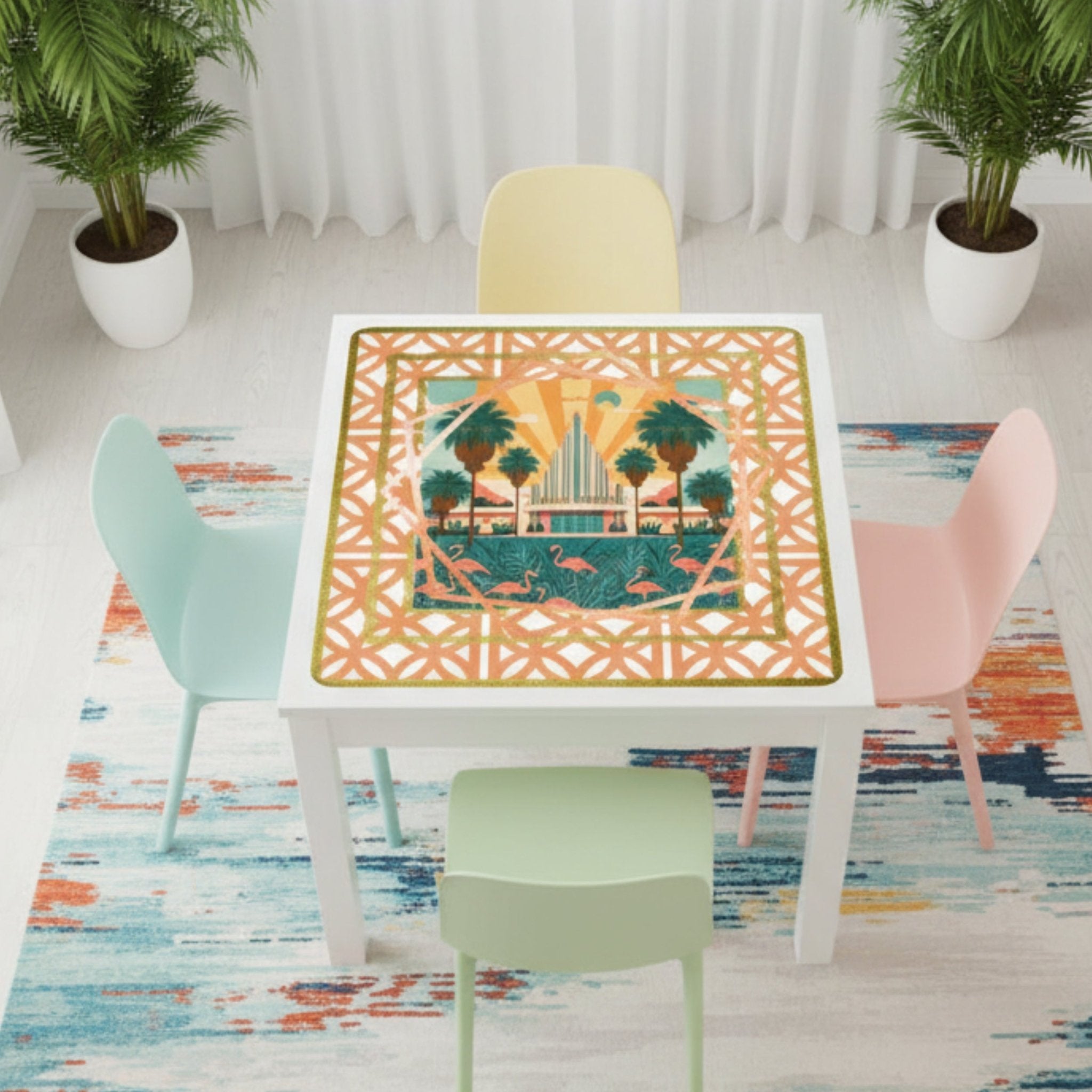 Art Deco Citrus Palm Springs Playfield Mahjong Mat