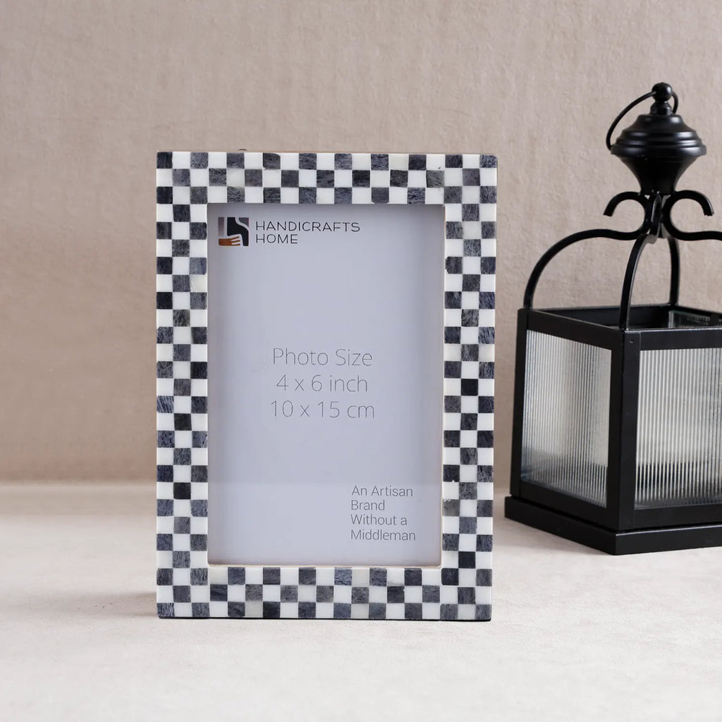 Picture Frame Checkered Pattern Bone Inlay Collection – 3 Sizes