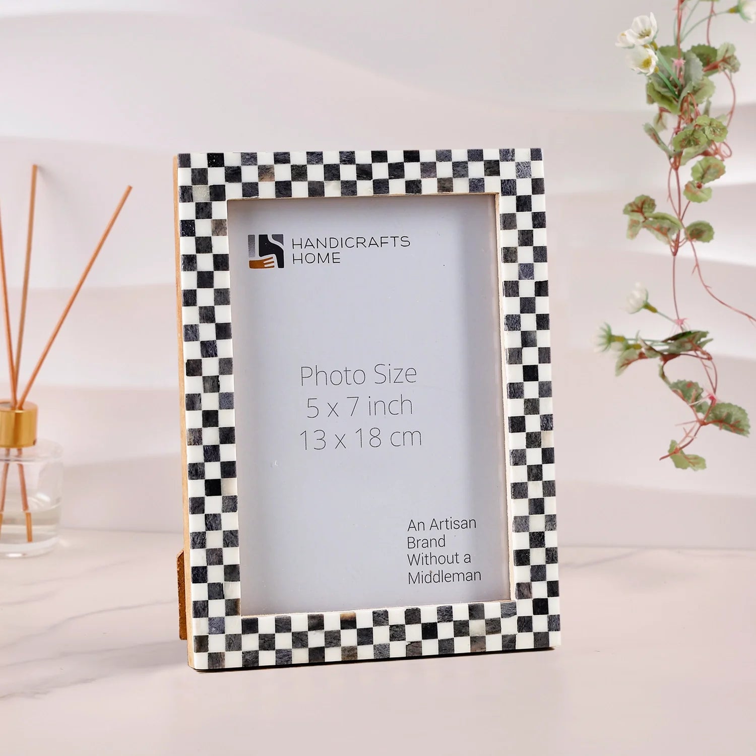 Picture Frame Checkered Pattern Bone Inlay Collection – 3 Sizes