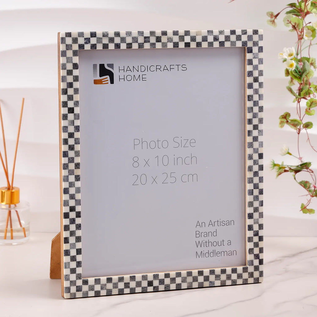 Picture Frame Checkered Pattern Bone Inlay Collection – 3 Sizes