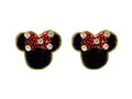 Mini Mouse Ears Stud Earrings - Red