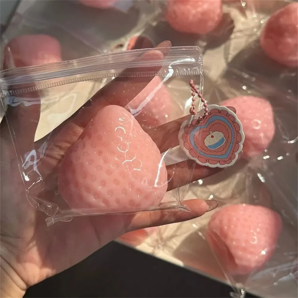 Strawberry Squishy Stress Toys Set | 3PCS Soft TPR Squeeze Fidget