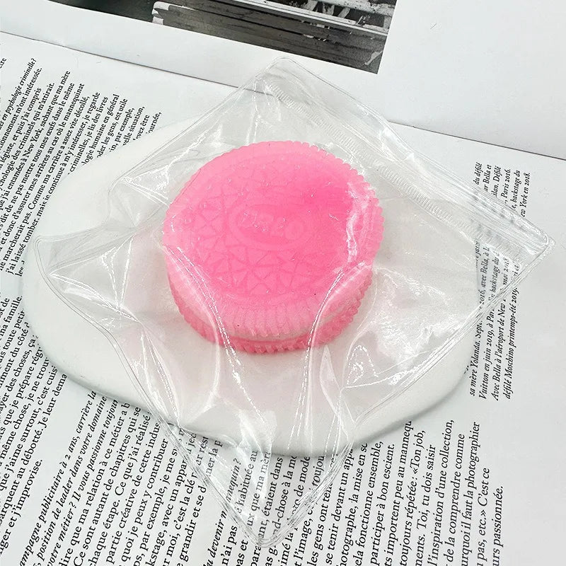 Squishy Handmade Silicone Cookies Fidget Toy | Slow Rebound Stress Relief Pinch Toy for Kids