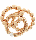 Gold Disk Bracelet Stack
