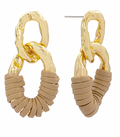 Wrapped Geo Oval Earrings