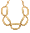 Textured Gold Oval Necklace