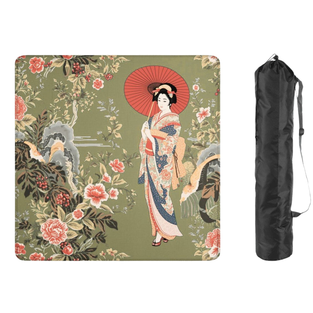 Japanese Floral Geisha Girl Mahjong Mat
